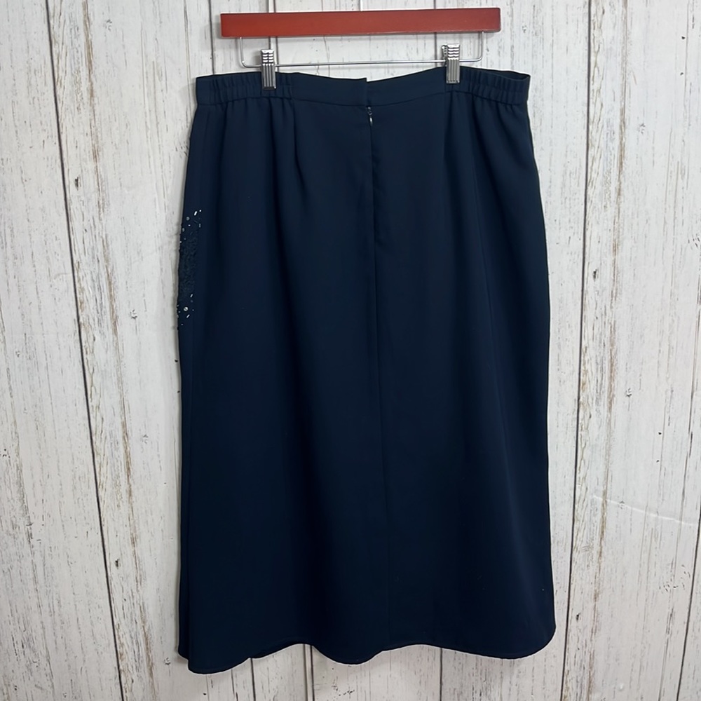 Mother of the Bride Navy Blue Skirt Set Beaded Size 16 - Picture 9 of 16